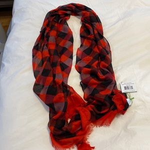 Soft fringe scarf Buffalo check